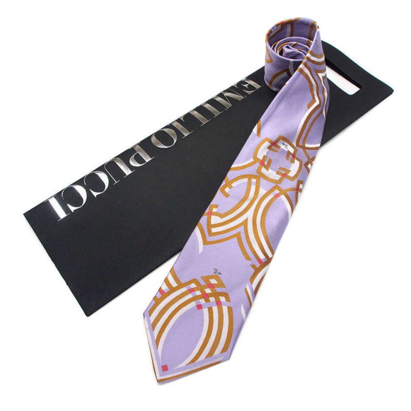 Сиреневый галстук Emilio Pucci с орнаментом