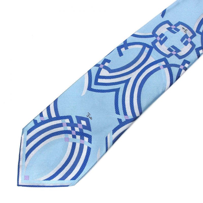 Голубой галстук Emilio Pucci с орнаментом
