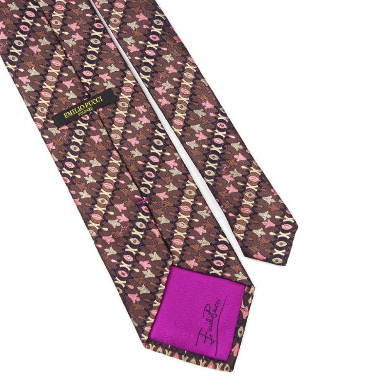 Коричневый галстук Emilio Pucci с фигурками