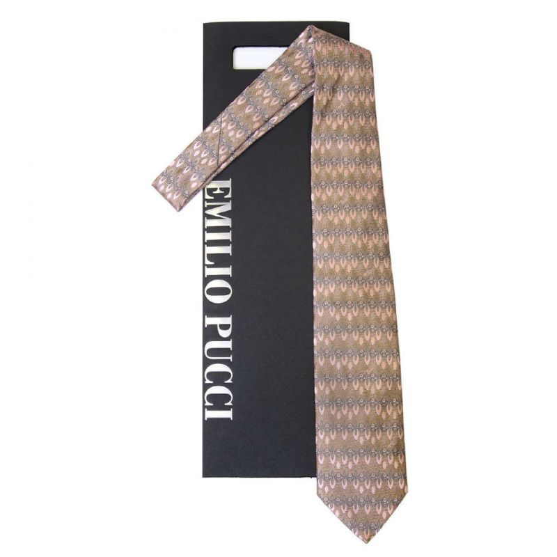 Светло-коричневый галстук Emilio Pucci с узором