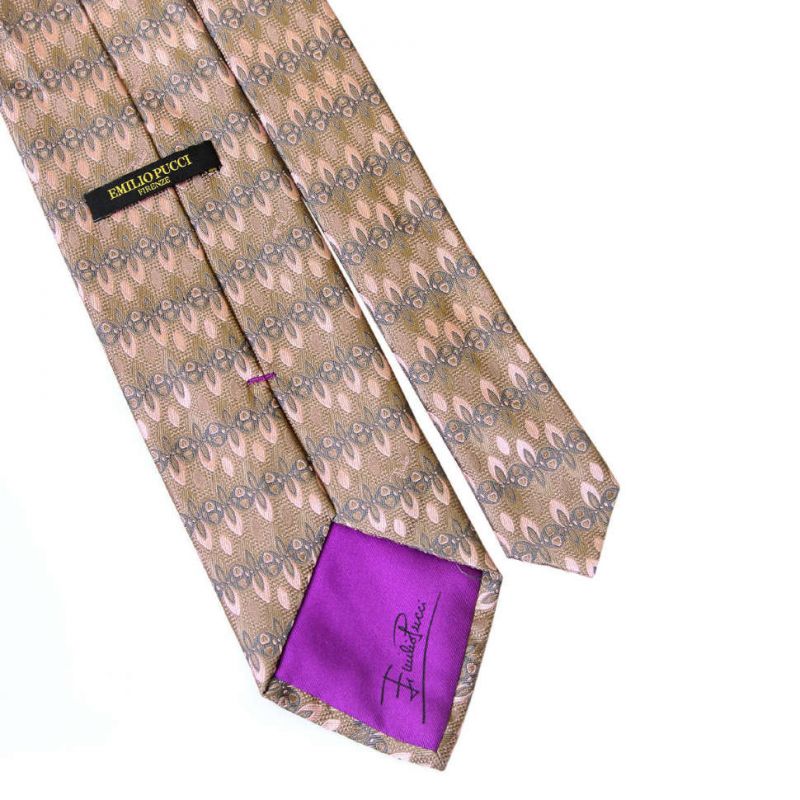 Светло-коричневый галстук Emilio Pucci с узором