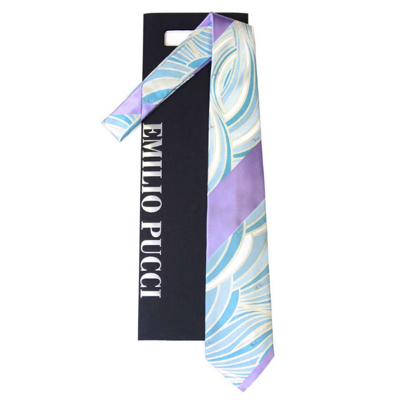 Голубой галстук Emilio Pucci с абстрактным узором