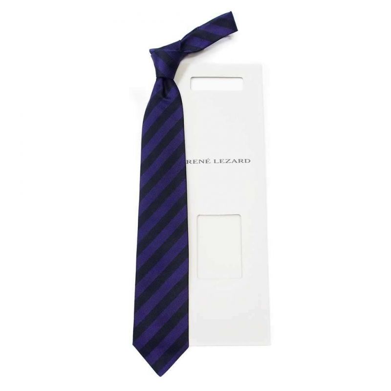 Фиолетовый галстук Rene Lezard в полоску