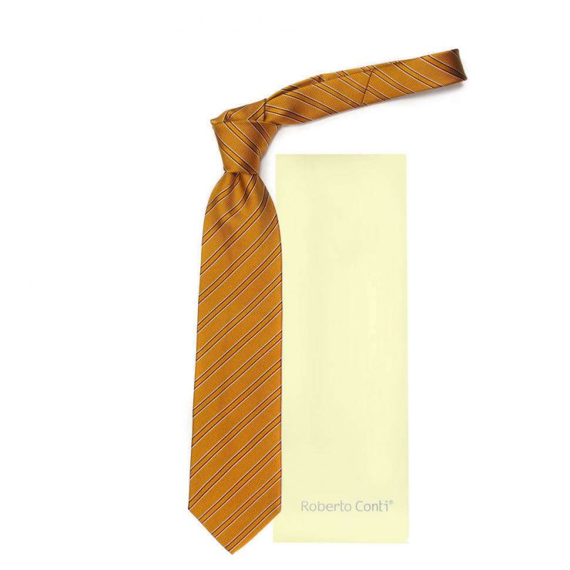 Оранжевый галстук Roberto Conti с полосами