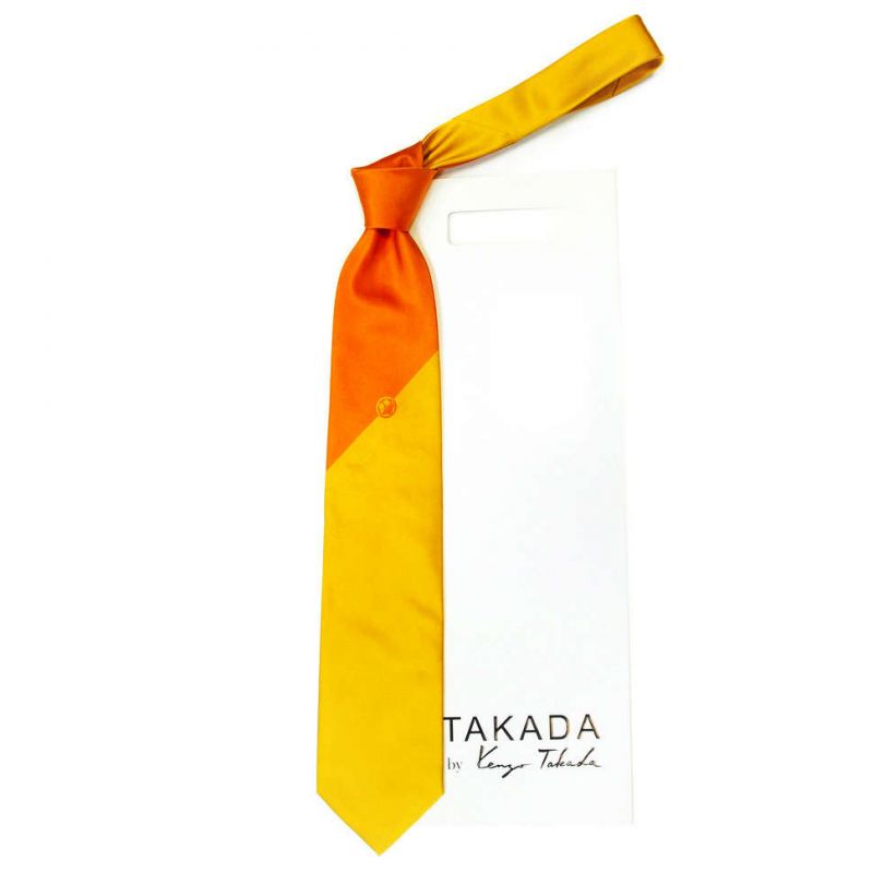 Жёлто-оранжевый галстук Kenzo Takada с цветочком