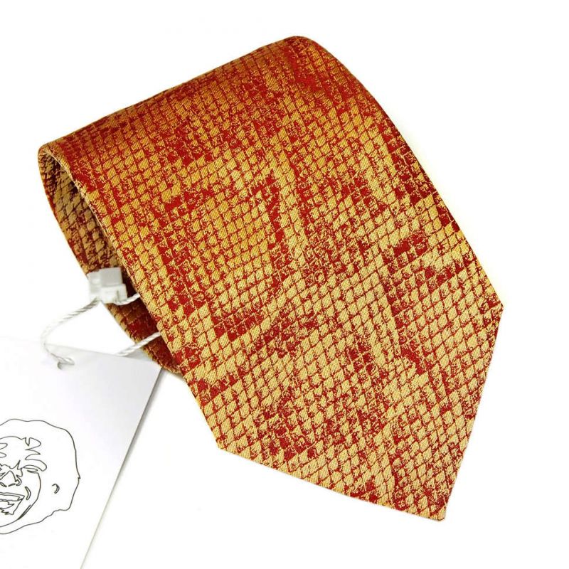 Золотистый галстук Kenzo Takada с питоновым принтом