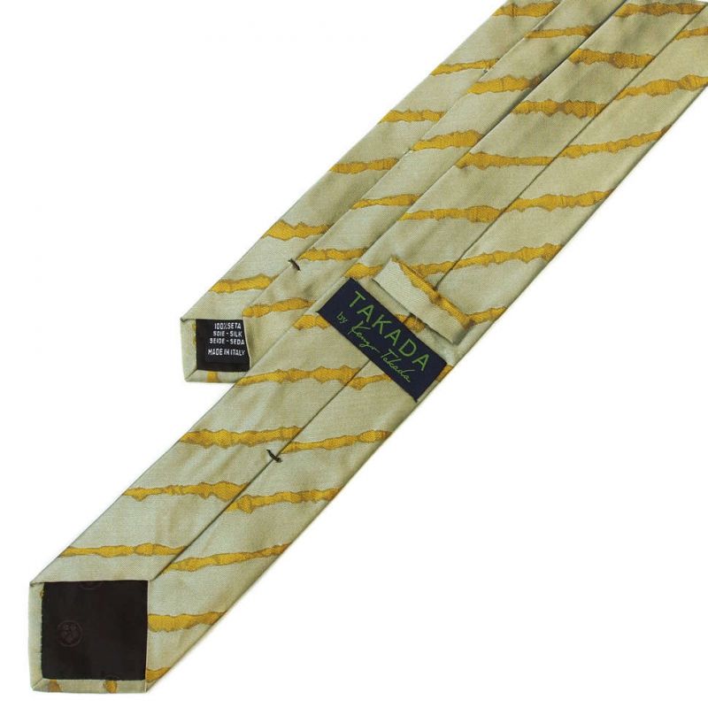 Оливковый галстук Kenzo Takada с полосами