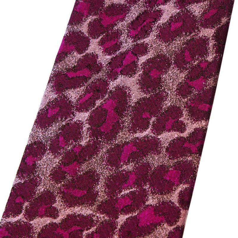 Малиновый галстук Kenzo Takada с леопардовым принтом
