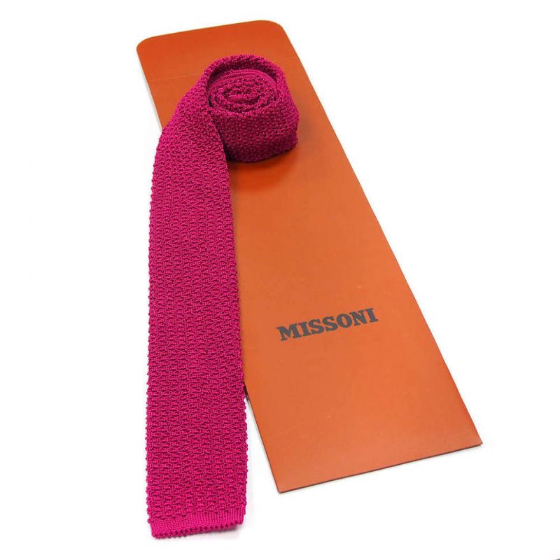 Вязаный галстук Missoni цвета фуксия