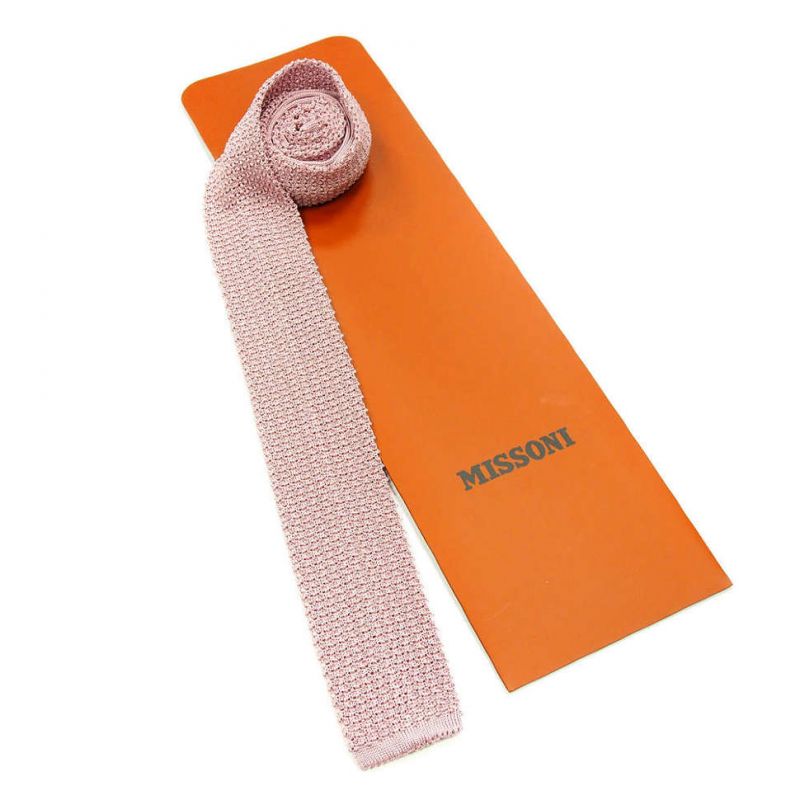 Вязаный галстук Missoni бледно-розового цвета