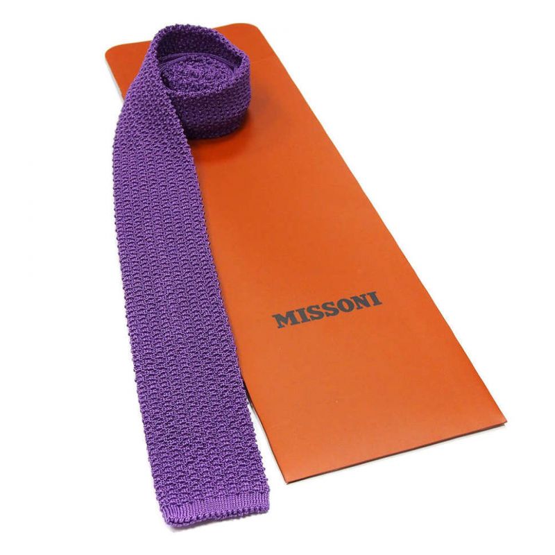 Вязаный галстук Missoni фиолетового цвета