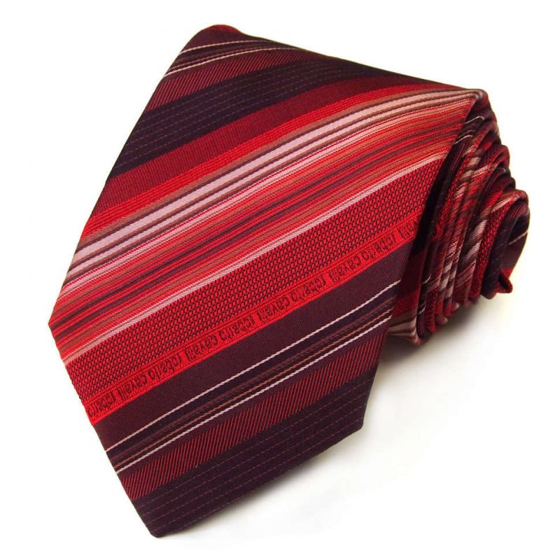 Красный галстук Roberto Cavalli в полоску