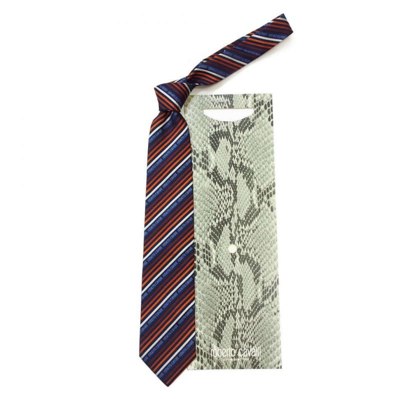 Разноцветный галстук Roberto Cavalli в полоску