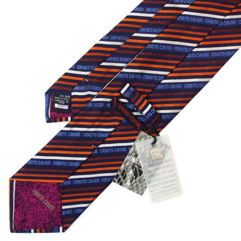 Разноцветный галстук Roberto Cavalli в полоску