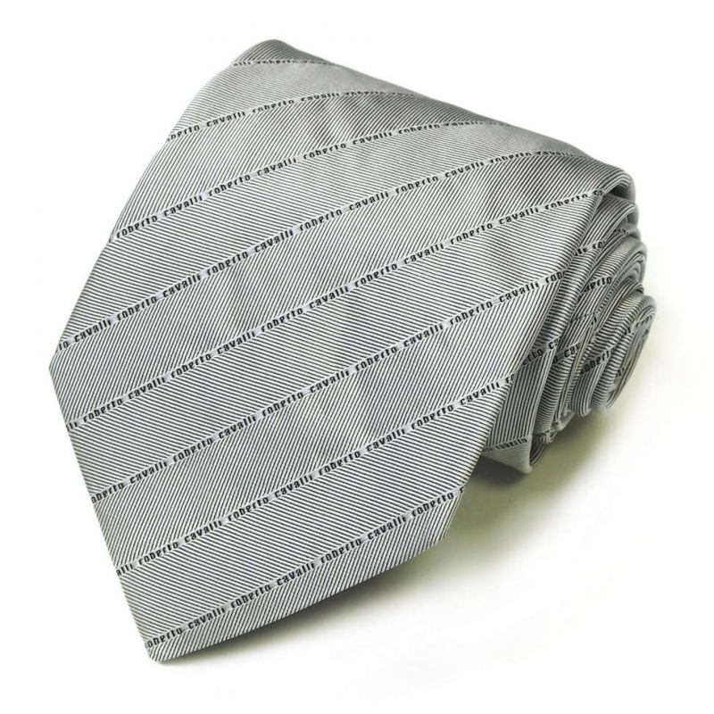 Серый галстук Roberto Cavalli с выделкой