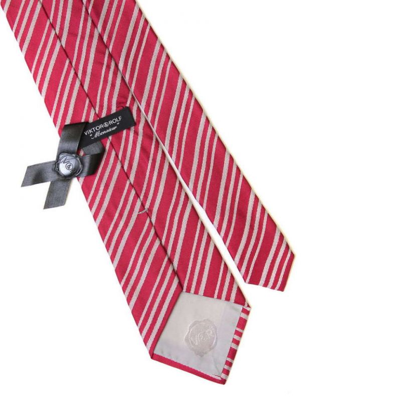 Красно-белый галстук Viktor Rolf в полоску