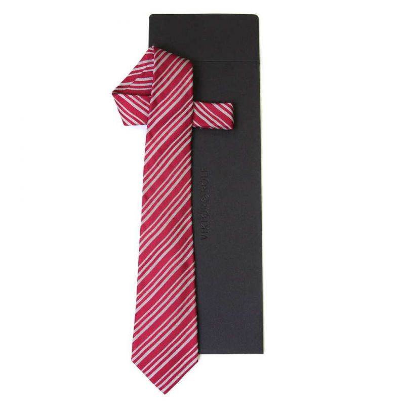 Красно-белый галстук Viktor Rolf в полоску