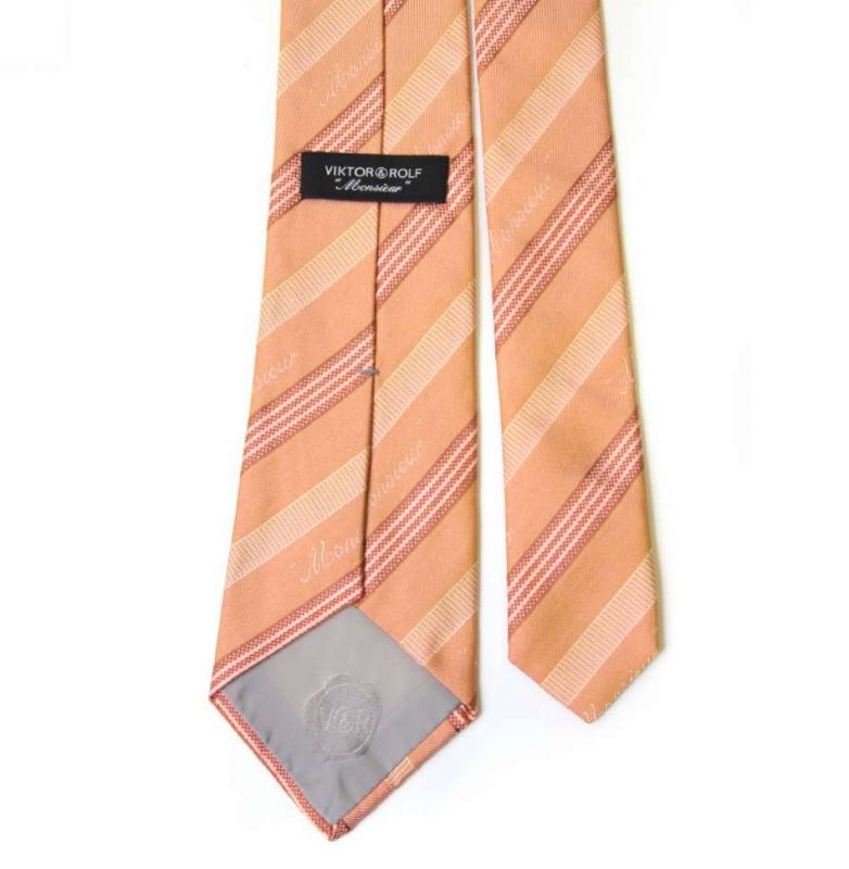 Оранжевый галстук Viktor Rolf в полоску