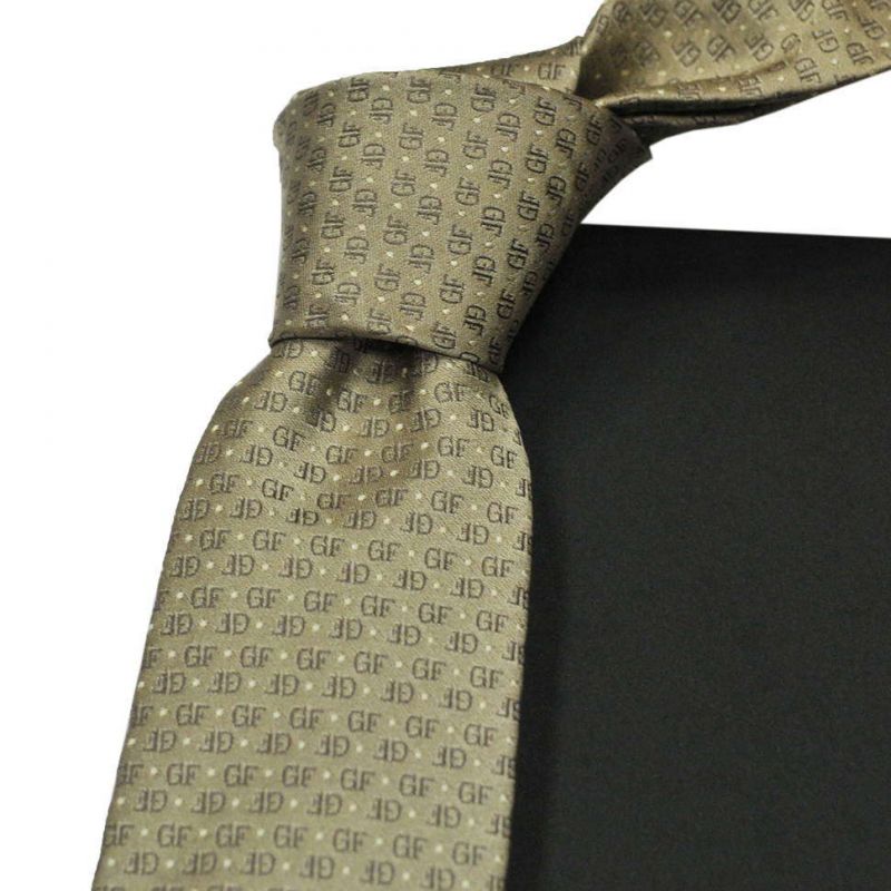 Зелёный галстук с логотипами Gianfranco Ferre