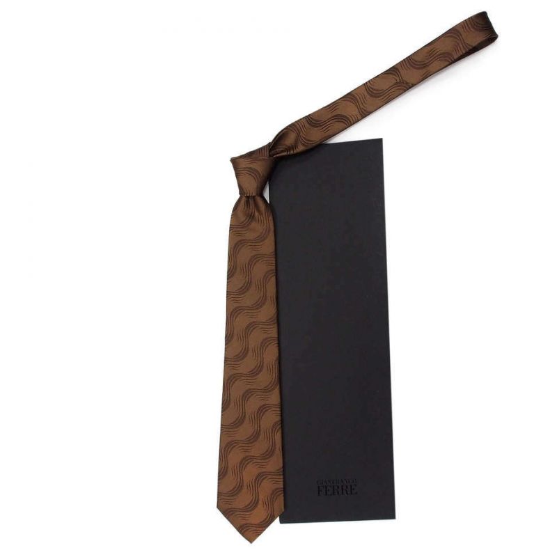 Коричневый галстук Gianfranco Ferre с волнами
