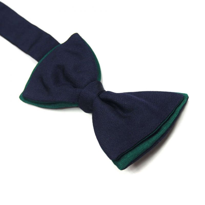 Синяя двухслойная бабочка Valentino с зелёной подкладкой