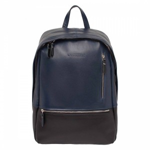 Кожаный рюкзак Lakestone Adams Dark Blue/Black