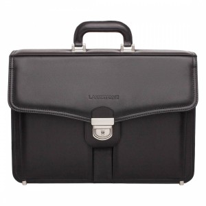 Кожаный портфель Lakestone Farington Black, чёрный