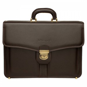 Кожаный портфель Lakestone Farington Brown, коричневый