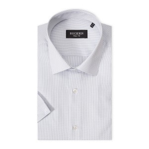 Рубашка белая с выделкой, приталенная с короткими рукавами