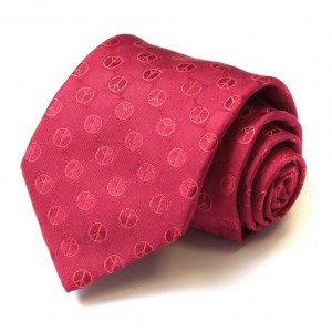 Красный шелковый галстук Moschino co значками «пацифик»