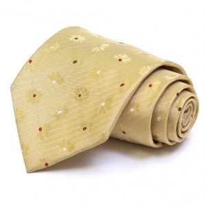 Бежевый шёлковый галстук Moschino с цветами