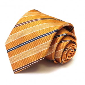 Оранжевый шёлковый галстук Moschino в полоску
