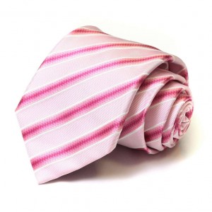 Нежно-розовый шёлковый галстук Moschino в полоску