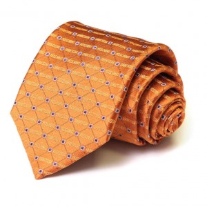 Оранжевый шёлковый галстук Moschino с узором