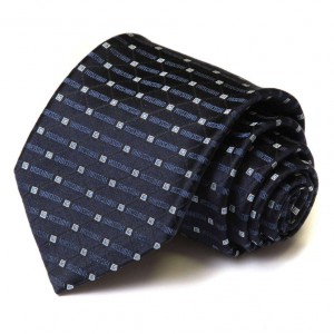Тёмно-синий шёлковый галстук Moschino с мелким рисунком
