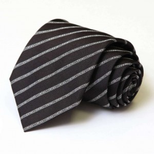Чёрный шёлковый галстук Moschino в полоску