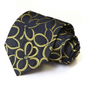 Чёрный шёлковый галстук Moschino с цветами
