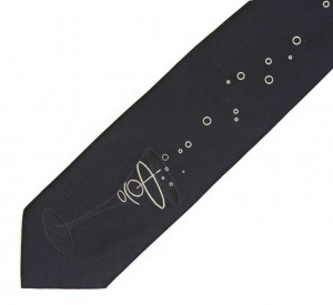 Чёрный шёлковый галстук Moschino с бокалом