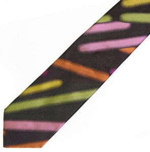 Чёрный шёлковый галстук Moschino с яркими полосами