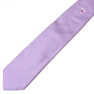 Сиреневый шёлковый галстук Moschino с вышивкой