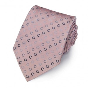Бледно-розовый шёлковый галстук с логотипами Celine