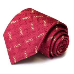 Красный шёлковый галстук Celine с рисунком