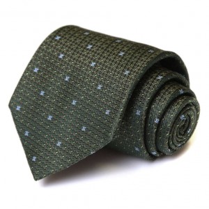 Тёмно-зелёный шёлковый галстук Celine с выделкой
