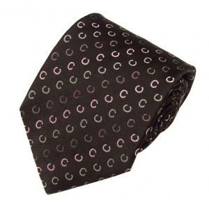 Коричневый шёлковый галстук Celine с буквами