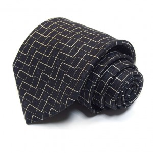 Чёрный шёлковый галстук Celine с абстрактными линиями