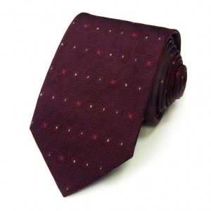 Бордовый шёлковый галстук Celine жаккардовое плетение