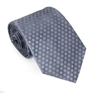 Серый шёлковый галстук Celine со снежинками