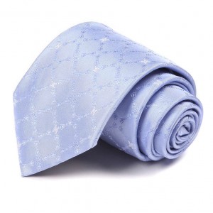 Голубой шёлковый галстук Celine с узором на ткани