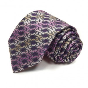 Фиолетовый галстук Сhristian Lacroix с витиеватым рисунком