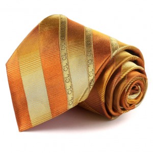 Оранжевый галстук Сhristian Lacroix в полоску